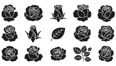 Gül çiçeği siluetleri koleksiyonu aşkı ve zarafeti simgeliyor.