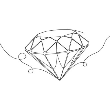 Lüks ve değer kavramını temsil eden elmas aralıksız çizgisi çizimi