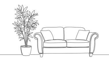 Oturma odası kanepesi ve iç tasarım için aralıksız çizgiler.