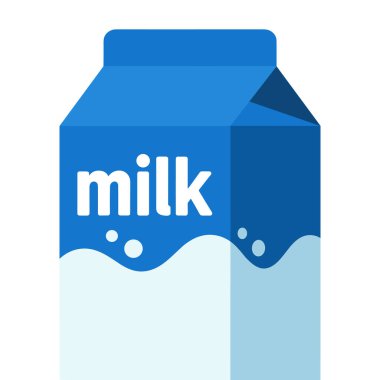 Süt kutusu illüstrasyonu süt ürünü paketleme tasarımını temsil ediyor