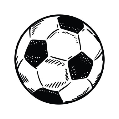 Çizim stili spor tasarımında el çizimi futbol topu illüstrasyonu
