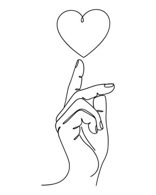 Bir Kalp Şekli Vektör Resmetme Simgesi Oluşturan Bir El Çiziminin Sürekli Çizimi