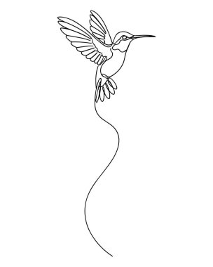 Sinekkuşu uçan çizgi sanat vektörünü içeren hassas taşıyıcı