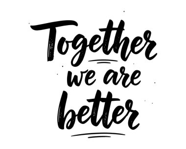 Birlikte Daha İyi El Yazısı Vektör Sanatı Kaligrafi Simgesi Silüetiyiz