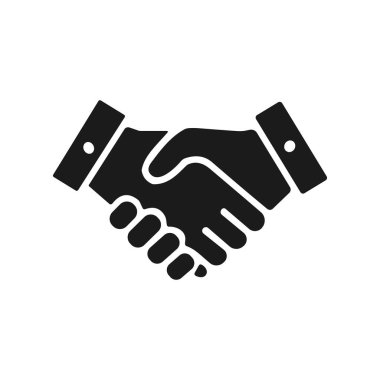 İş tokalaşma anlaşması simgesi düz vektör