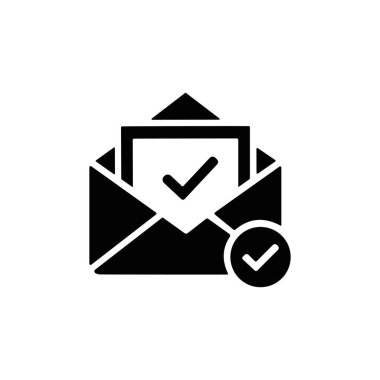 İşaretli simge vektörlü e- posta zarfı