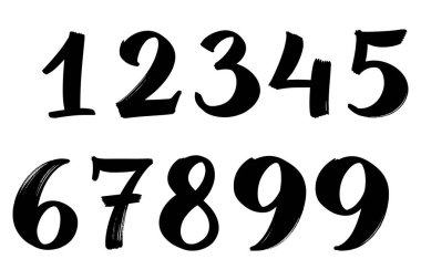 Stil numaraları tipografi koleksiyonu siyah vektör