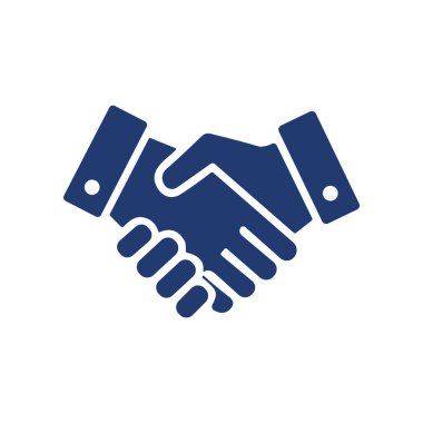 İş tokalaşma anlaşması simgesi düz vektör