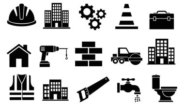 İnşaat ve şehir geliştirme simgeleri yapı araçlarını belirledi
