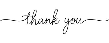 Minimum teşekkürler el yazısıyla yazılmış çizgi tipografi vektörü çizimi