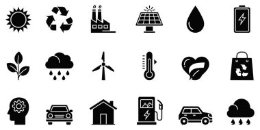 Çevresel ve sürdürülebilirlik simgeleri toplama vektörü