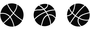Basketbol simgeleri siyah vektör koleksiyonu