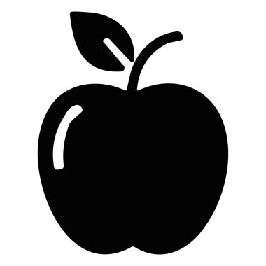 Bir elmanın katı siyah vektör simgesi. Yaprak ve Kök Vektör Anahtar Sözcüklü Kara Elma Simgesi Elma, meyve, illüstrasyon silueti