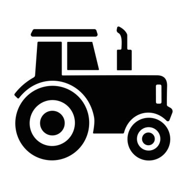 Siyah çekici vektör ikonu içeren vektör işi. Siyah traktör vektör simgesi anahtar sözcükler traktör, çiftlik, tarım, illüstrasyon silueti