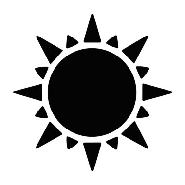 Güneş ikonu vektör illüstrasyonunu içeren vektör güneş ışığı. Güneş Simgesi Vektör İllüstrasyonu Anahtar Kelimeler: Güneş simgesi, güneş sembolü, hava durumu, güneş ışığı, siluet