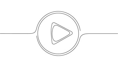 Bir çalma düğmesi simgesini temsil eden minimalist bir vektör grafiği. Çember vektör sözcüklerinde düğme simgesi çal, düğme, simge, resim silueti