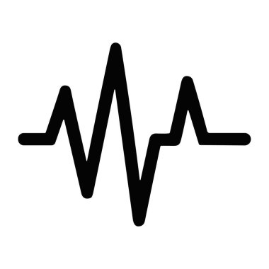 Siyah elektrokardiyogram çizgi vektör kalp atış hızı