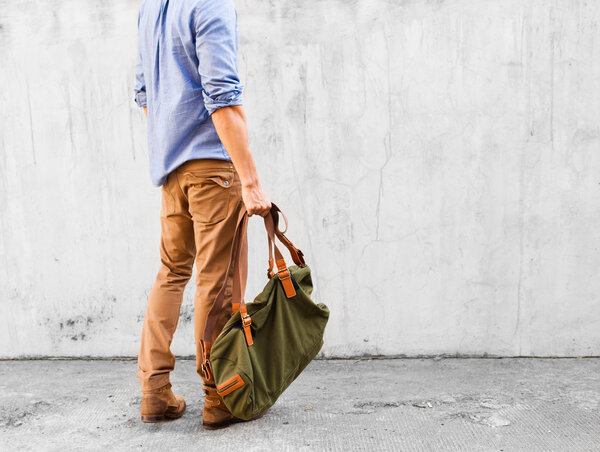 Fashion model with bag