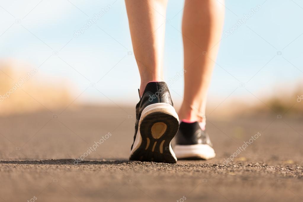 Young female running