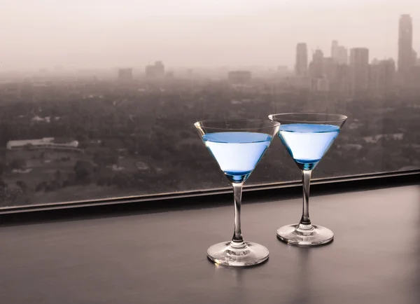 Martini glasses on a bar. — Stock Photo, Image