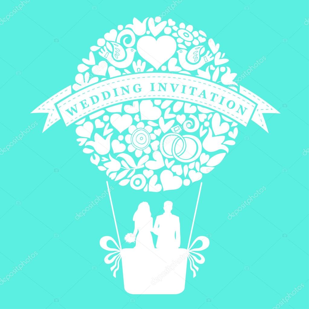 Wedding invitation. Vector wedding card.