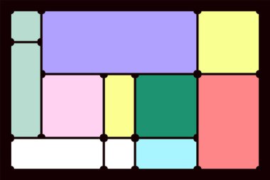 Yaratıcı Dijital İçerik İçin Canlı Geometrik Bloklarla Marka Tasarımı Bento Izgara Düzeni