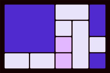 Modern Posterler, Web Tasarımı, Markalaştırma ve Yaratıcı Projeler için Geometrik Şekiller ile Soyut Renk Bloğu Bento Izgara Kontrol Arkaplanı