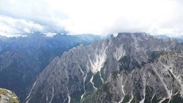 Cadini Group Dolomites Italy Drone. High quality photo