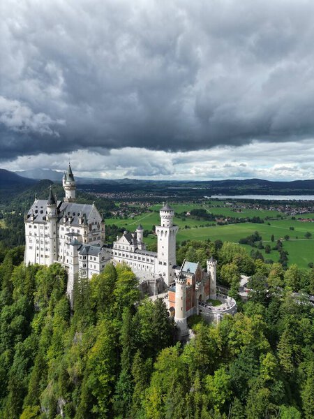 Neuschwanstein Castle Germany Drone Shooting. High quality photo