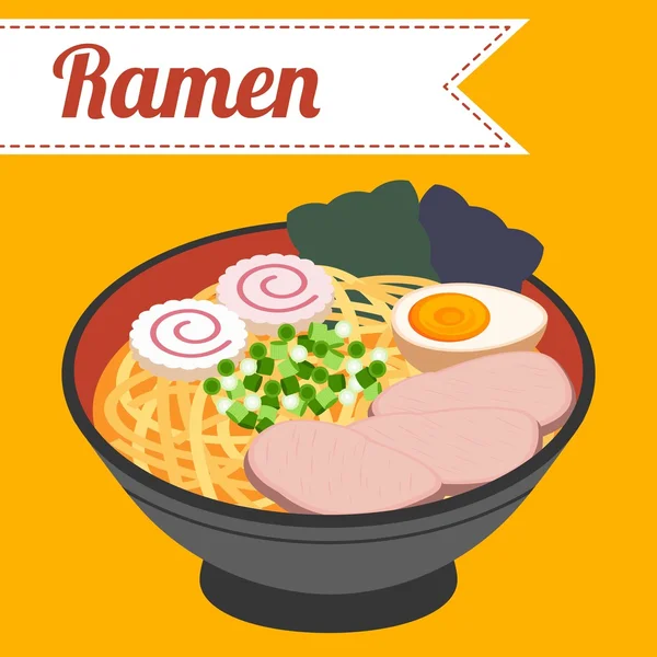 Japanse noodle Ramen vector — Stockvector