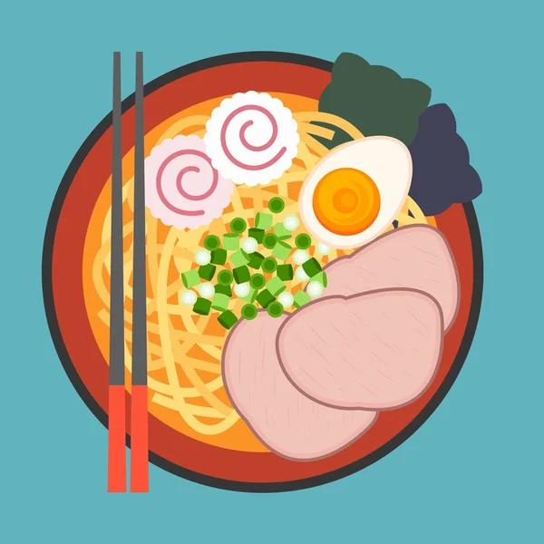 Japon şehriye Ramen — Stok Vektör