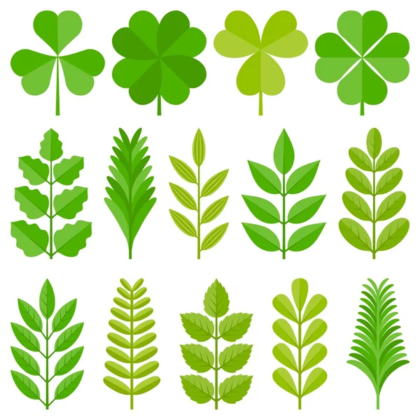 Leaves icon set 4 — Stock Vector
