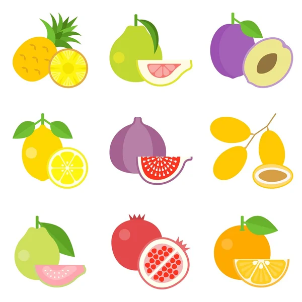 Frukt ikoner set 1 — Stock vektor