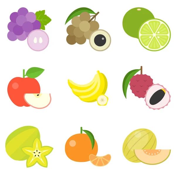 Conjunto de iconos de fruta 4 — Archivo Imágenes Vectoriales