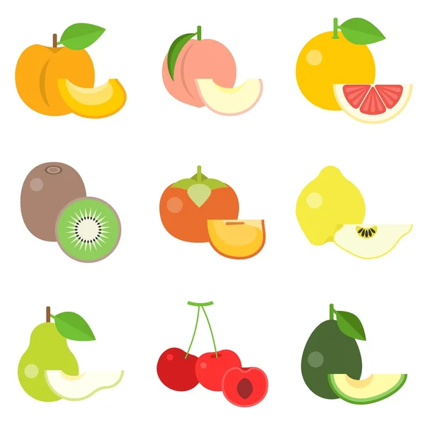 Fruit iconen set 3 — Stockvector