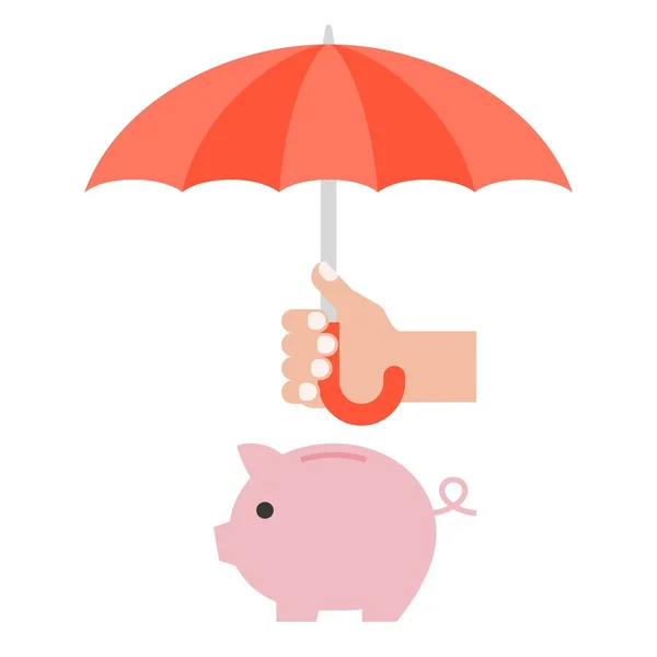 Guarda-chuva e porquinho —  Vetores de Stock