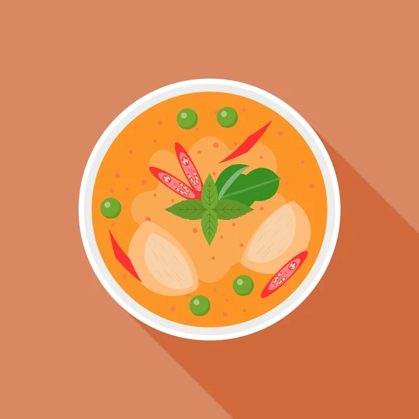 Curry rojo, comida tailandesa — Archivo Imágenes Vectoriales