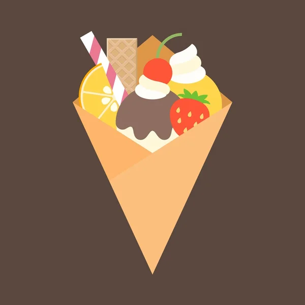 Crepes con cobertura — Vector de stock