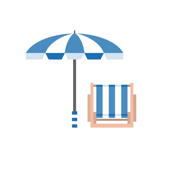 Ilustracja wektorowa z parasolem i krzesła — Wektor stockowy