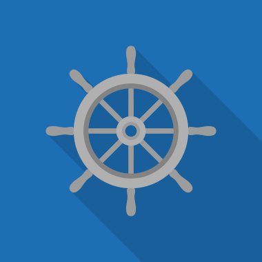 gemi tekerlek simgesi, metal tekerlek illüstrasyon vektör