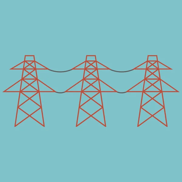 Wektor wieże elektryczne, elektryczne post ikona, płaski kształt graficzny informacje — Wektor stockowy