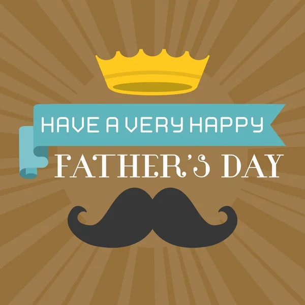 Szczęśliwy ojciec dzień vintage typograficzne z korony i wąsy — Wektor stockowy