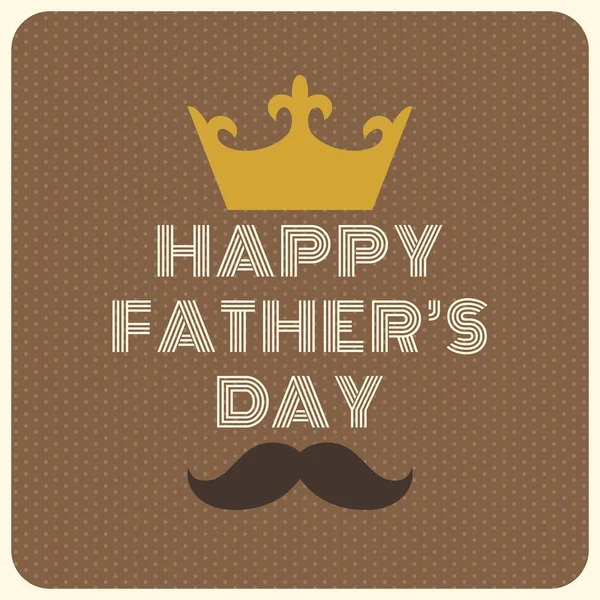 Happy father's day vintage typografische met kroon en snor — Stockvector