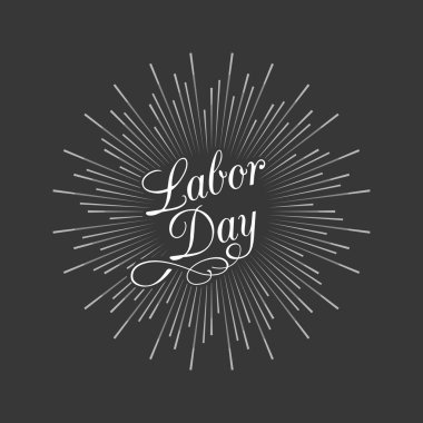 İşçi Bayramı kaligrafi el yazısı yazı ve yıldız patlaması