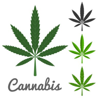 Vektör esrar 3 düz stil yok degrade ayarla.