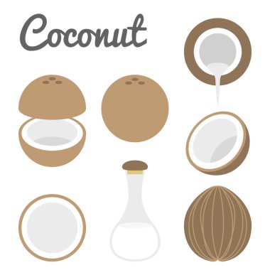 Vektör Hindistan cevizi Icon set 