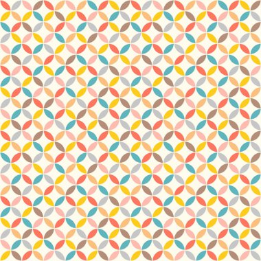 renkli daire Dikişsiz desen arka plan, retro ve vintage tarzı