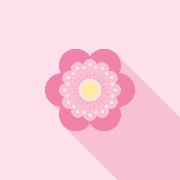 Icono de flor rosa de seis pétalos, uso para el logotipo, símbolo y diseño de patrón — Vector de stock