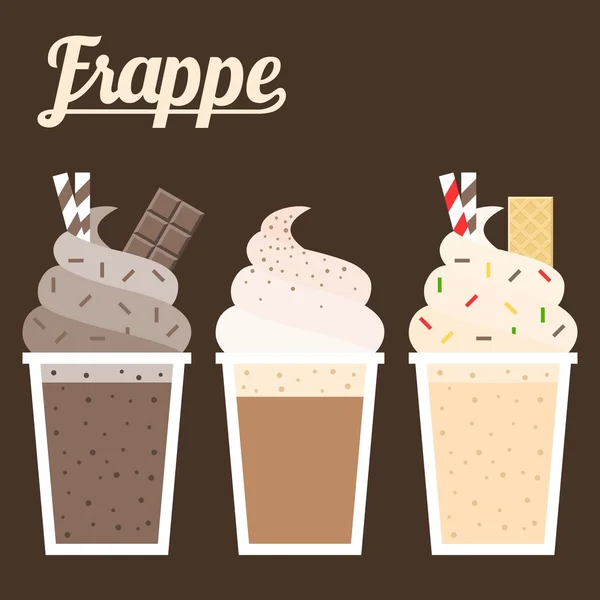 Frappe vectorial, diseño plano — Vector de stock