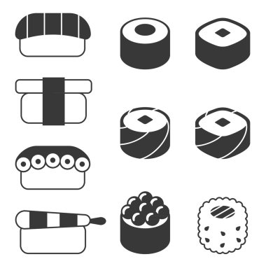 Vektör suşi Icon set